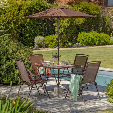 Conjunto Menorca Varanda Quadrado 6 Peas Marrom