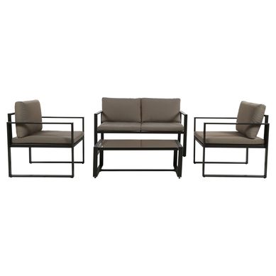Conjunto Long Beach Varanda 4 Peas para rea Externa Taupe