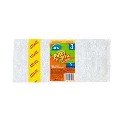 Pano para Pia 3 Unidades em Algodo Branco