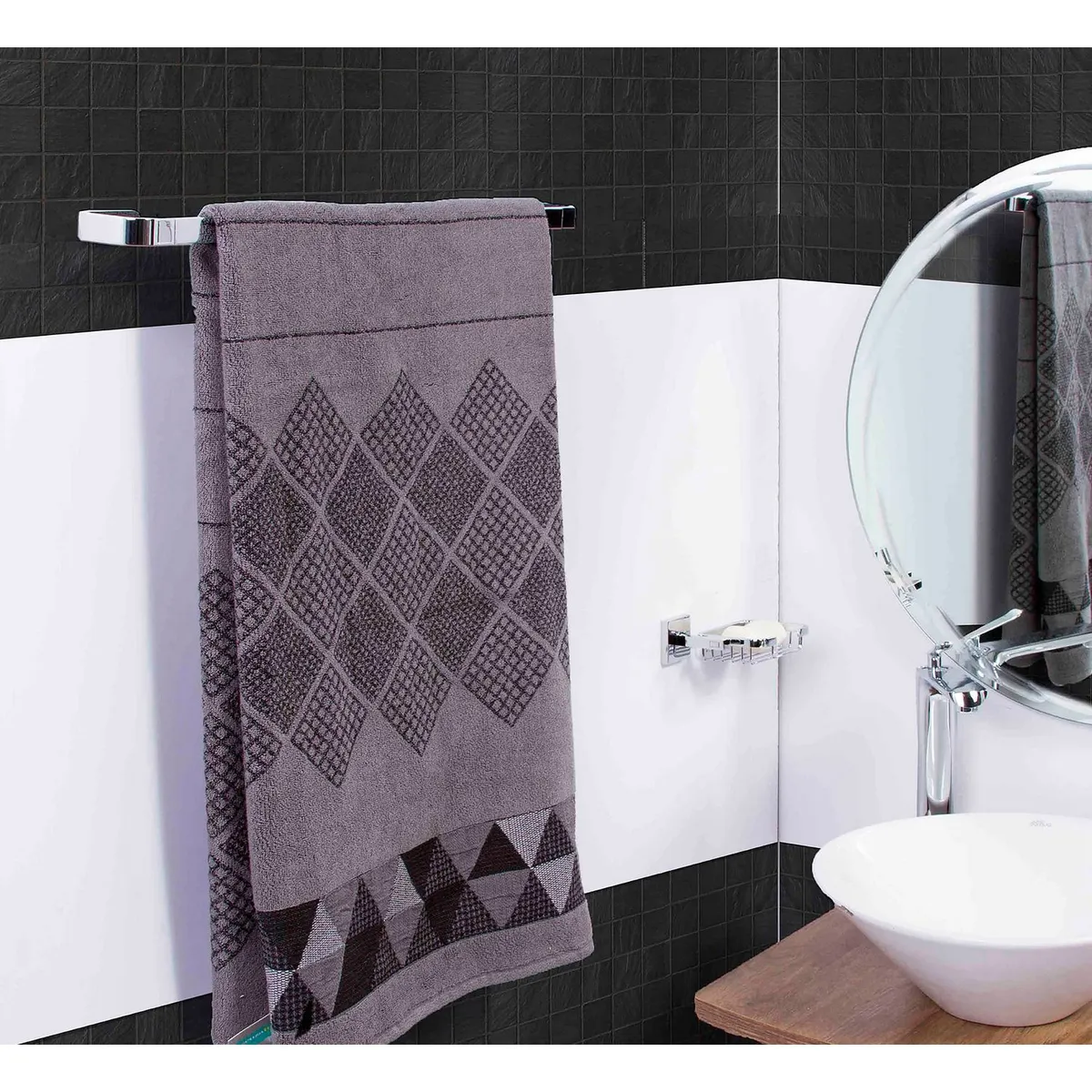 Toalheiro Barra Sensi D'acqua Lisboa Cromado 60 cm, marca Sensi Dacqua - Foto Principal