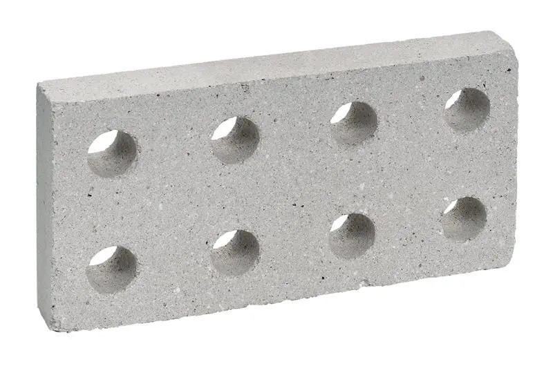 Plaqueta Refratária 8 Furos 11,5x23x3,2cm Branco | Sodimac