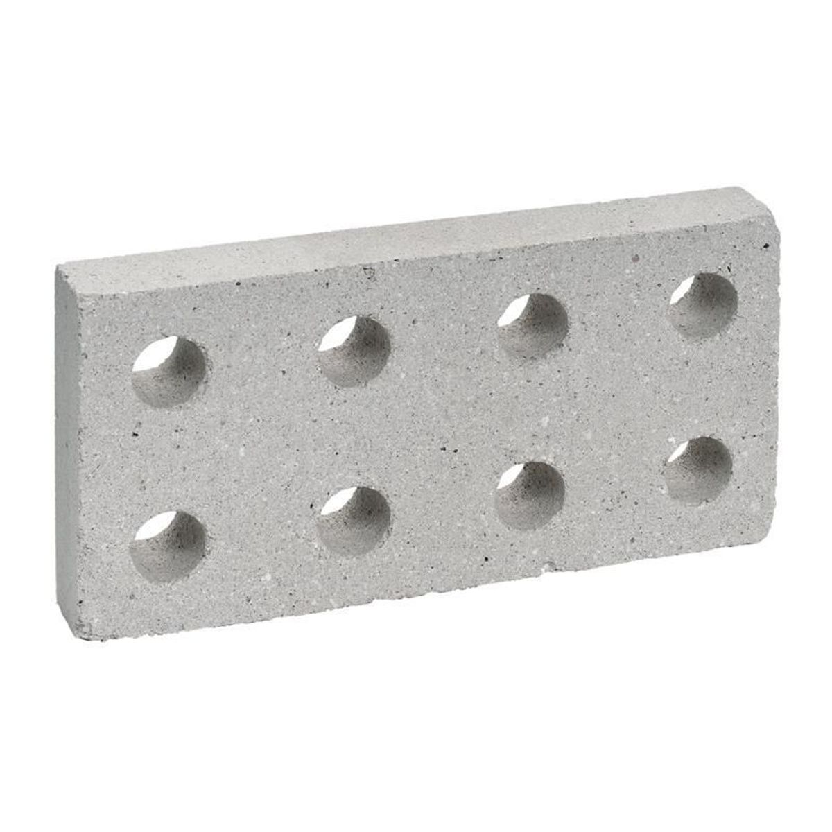 Plaqueta Refratária 8 Furos 11,5x23x3,2cm Branco, marca Cerâmica Martins - Foto Principal