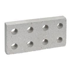 Plaqueta Refratária 8 Furos 11,5x23x3,2cm Branco