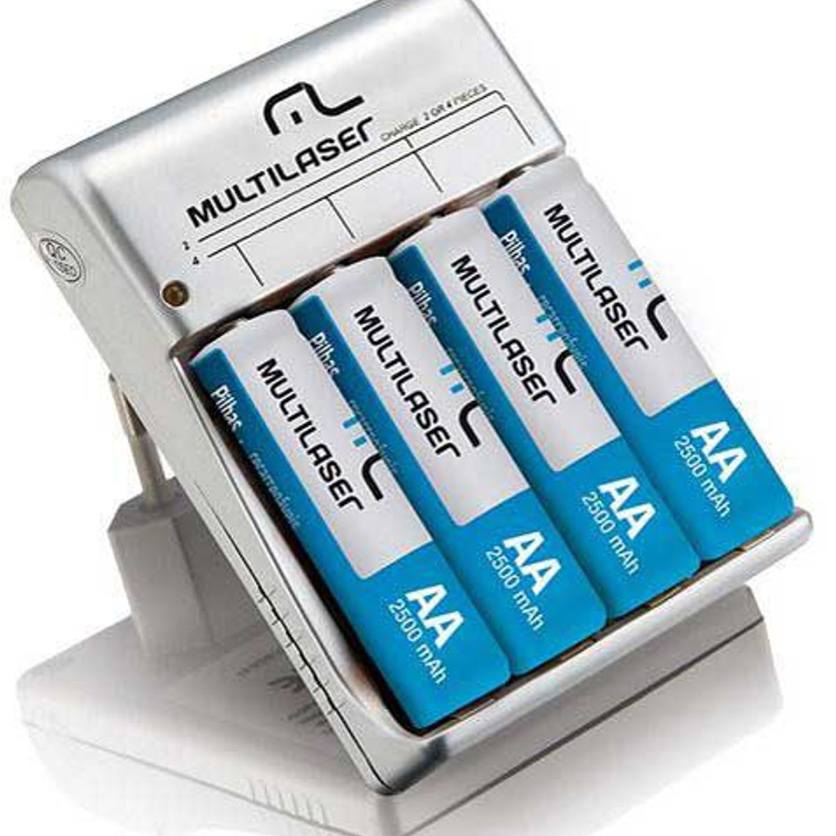 Carregador de Pilhas CB054 4 Pilhas AA com Duração de 12hrs, marca Multilaser - Foto Principal