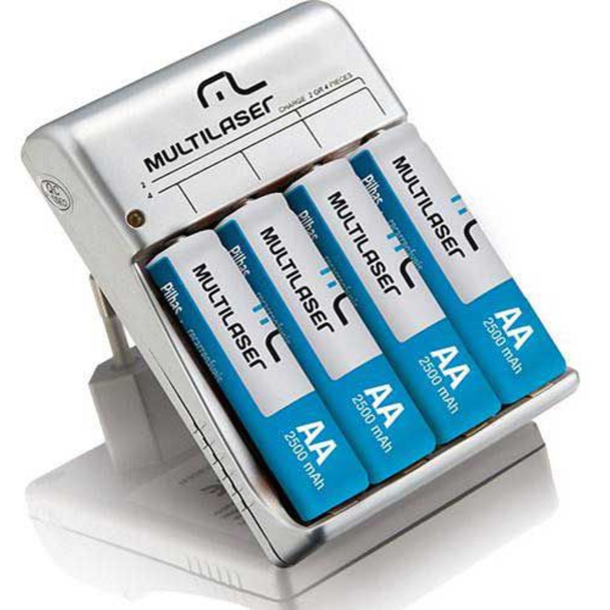 Carregador de Pilhas CB054 4 Pilhas AA com Duração de 12hrs, marca Multilaser - Foto Principal