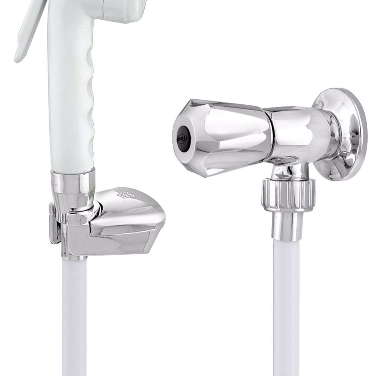 Ducha Higiênica MV133 com Gatilho Branco e Cromado, marca Forusi - Foto Principal