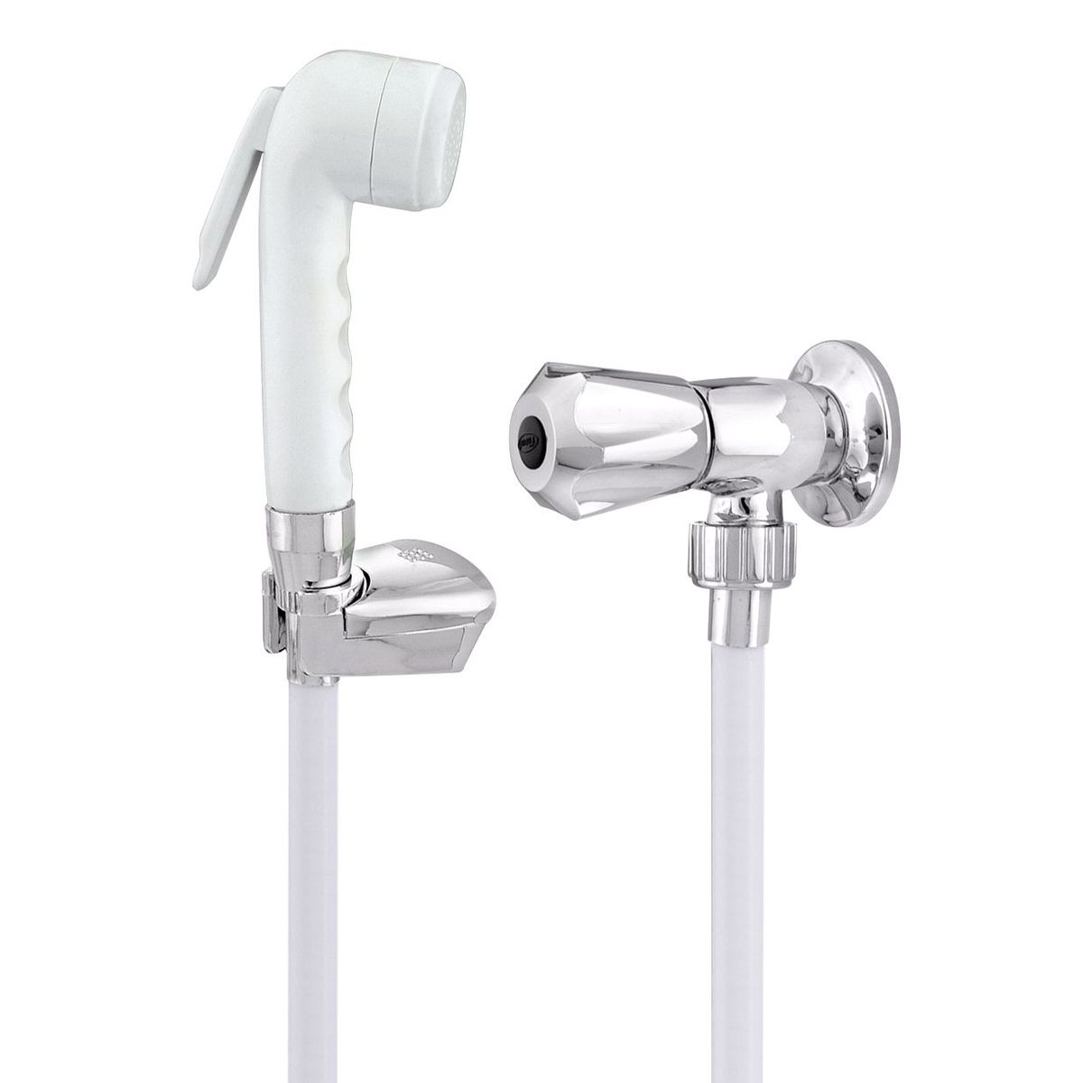 Ducha Higiênica MV133 com Gatilho Branco e Cromado, marca Forusi - Foto Principal