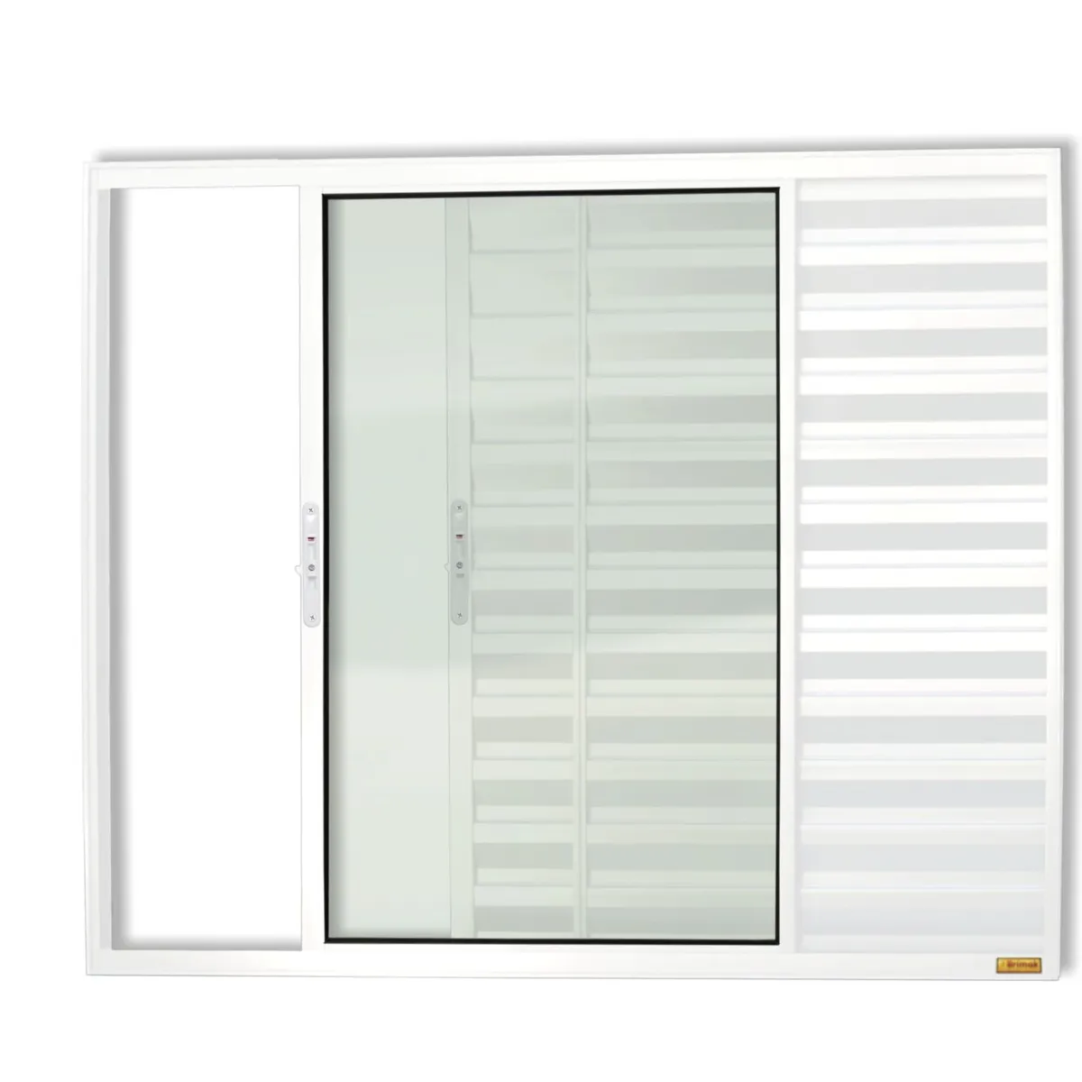 Janela Veneziana Alumínio Branco 3 Folhas Esquerda 100x150x8cm Confort, marca Brimak - Foto Principal