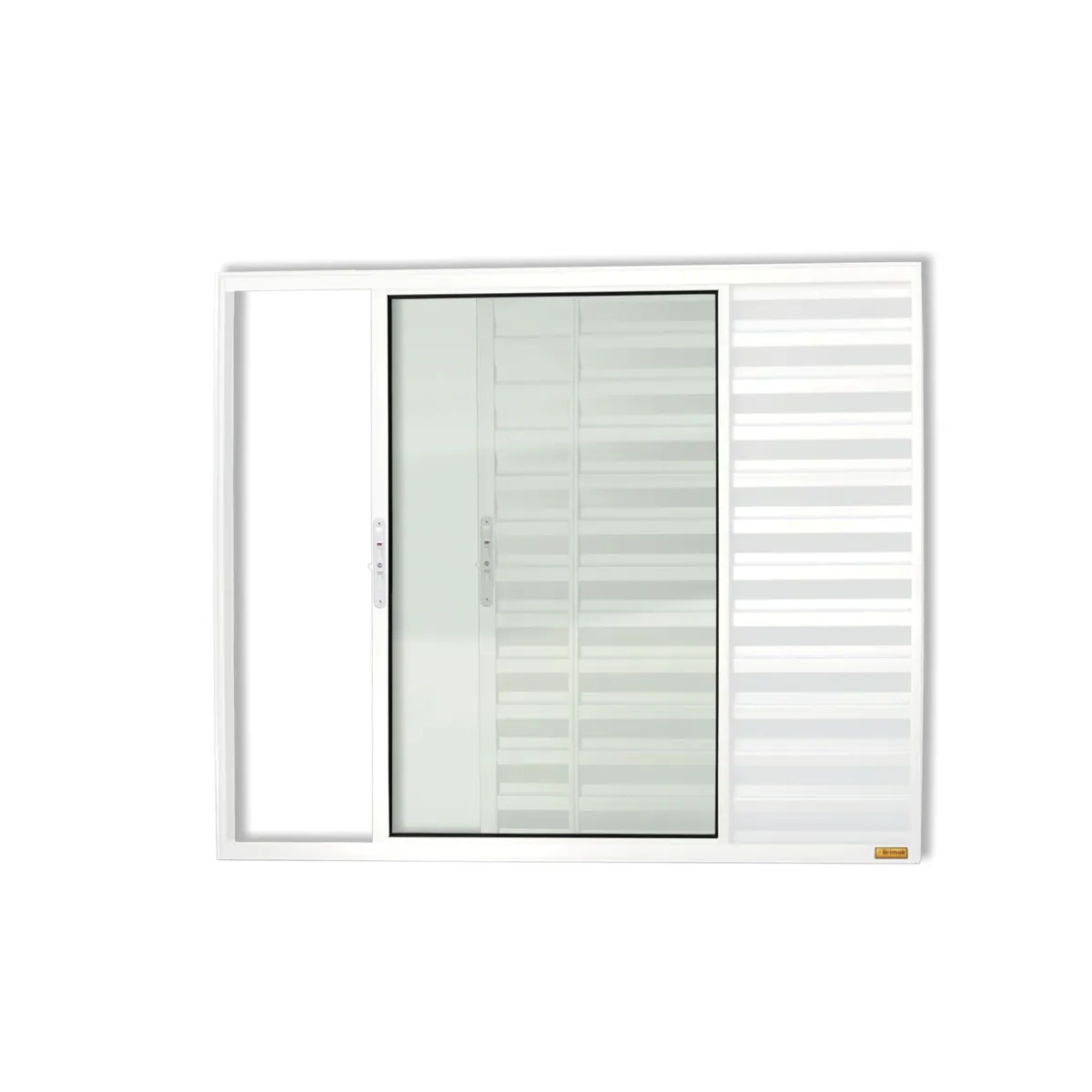Janela Veneziana Alumínio Branco 3 Folhas Esquerda 100x150x8cm Confort, marca Brimak - Foto Principal