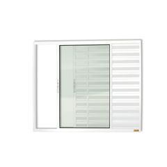 Janela Veneziana Alumínio Branco 3 Folhas Esquerda 100x150x8cm Confort