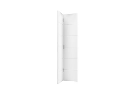 Kit Porta Camar�o Frisada Com Ferragens Madeira Colmeia Fundo Primer Branco 210x80x3,5cm Duo Bella