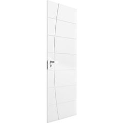 Folha de Porta Frisada Madeira Solida MDP Branco UV Acabado 210x92x3,5cm Elegance
