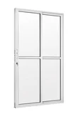 Porta Balcão de Alumínio 2 Folhas Fechadura e Vidro 210x120cm Branco