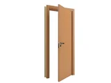 Porta Montada de Giro Lisa Madeira Colmeia Freijó Verniz Esquerda 215x88x14cm Starndard