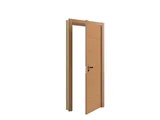 Porta Montada de Giro Frisada Madeira Solida MDP Freijó Verniz Direita 215x88x14cm Bella