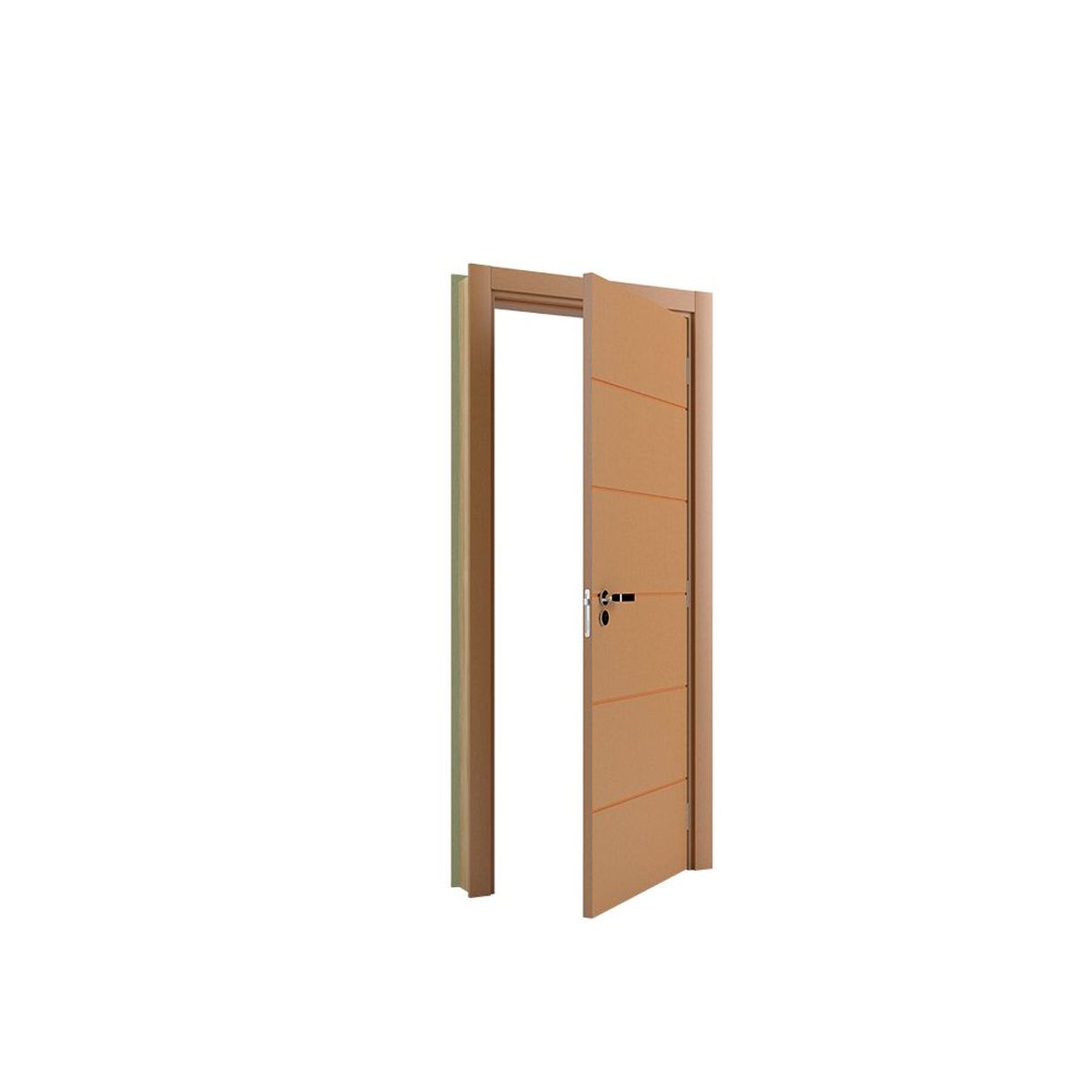 Porta Montada de Giro Frisada Madeira Solida MDP Freijó Verniz Direita 215x88x14cm Bella, marca Vert - Foto Principal