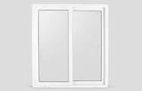 Janela de Correr de PVC 2 Folhas Vidro Liso 100x180cm Branco