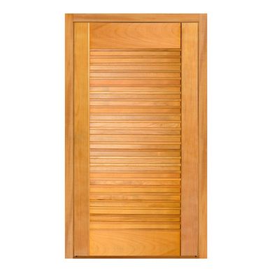 Porta Montada Pivotante Madeira Macica Tauari Natural Reversvel 214X108X14cm Suica