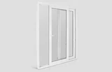 Porta de Correr Integrada de PVC 2 Folhas Vidro Temperado 230x160cm Branco Bazze
