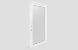 Porta de Giro de PVC Vidro Temperado Esquerdo 210x80cm Branco Bazze