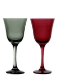 Conjunto 2 Taças de Vinho Jasmin Vermelho e Cinza