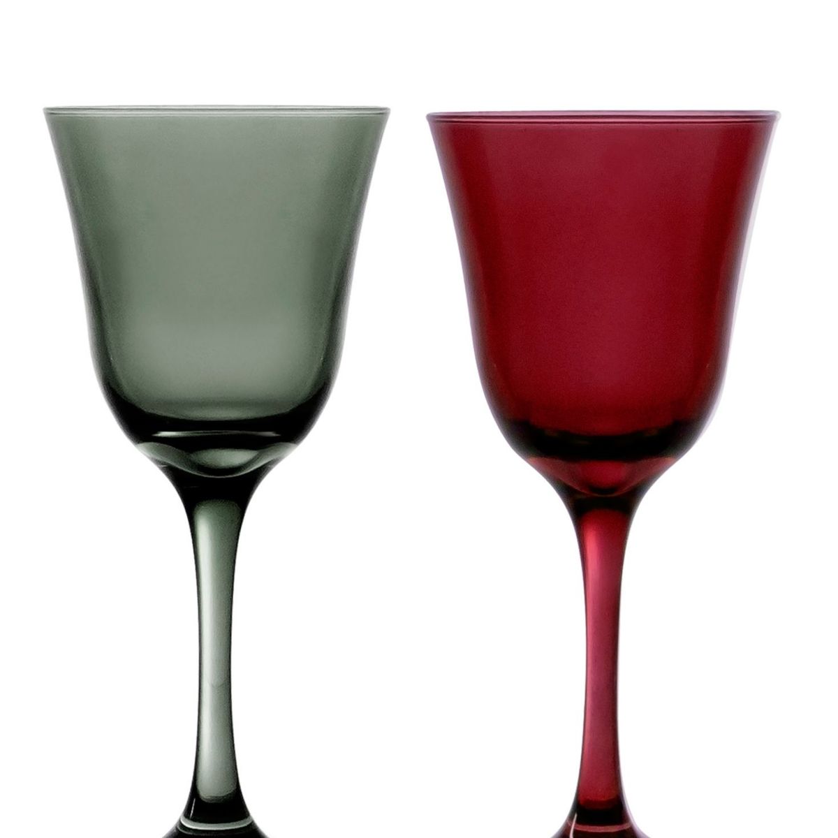 Conjunto 2 Taças de Vinho Jasmin Vermelho e Cinza, marca Nadir Figueiredo - Foto Principal