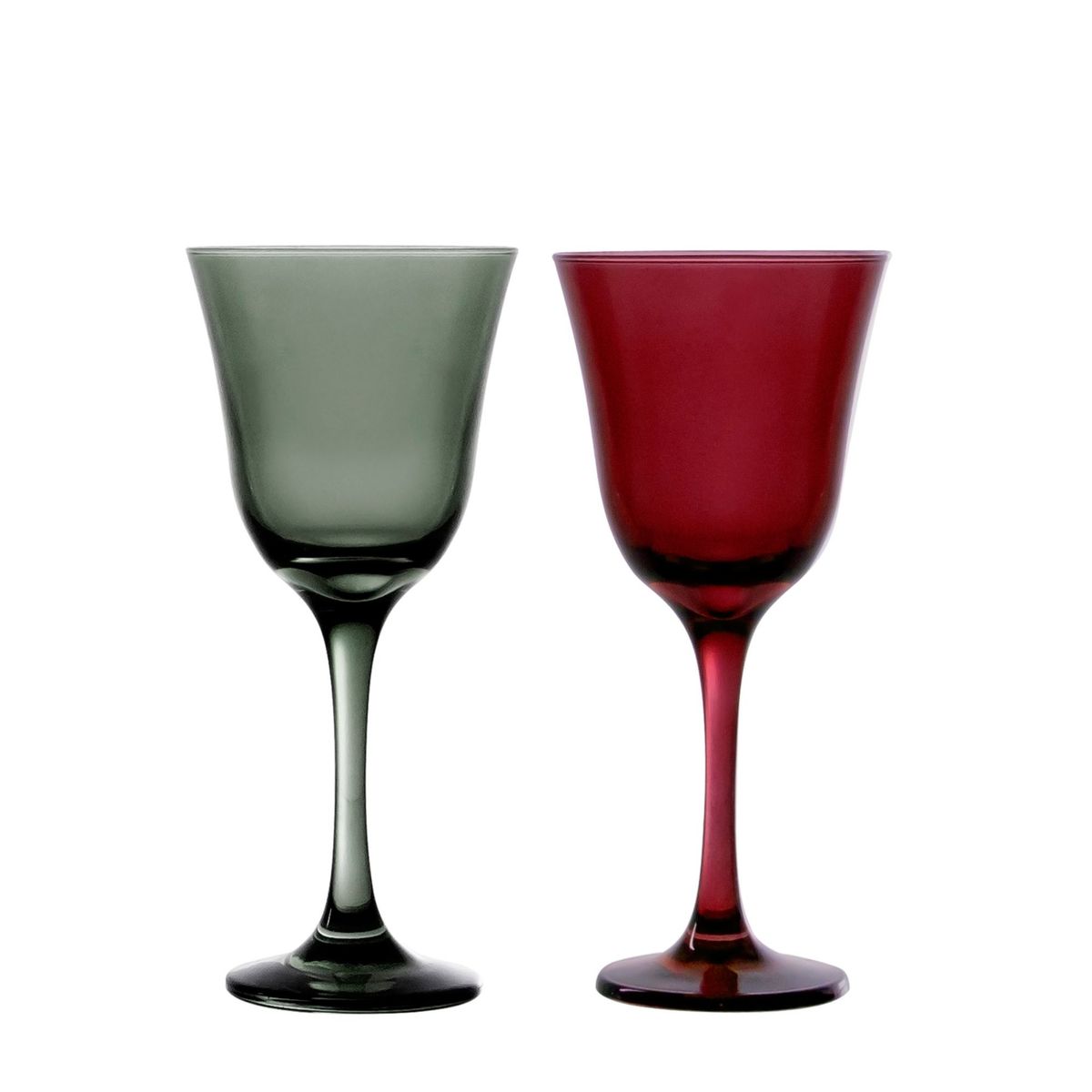 Conjunto 2 Taças de Vinho Jasmin Vermelho e Cinza, marca Nadir Figueiredo - Foto Principal