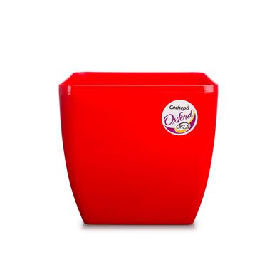 Vaso Oxford 16 Quadrado, Vermelho