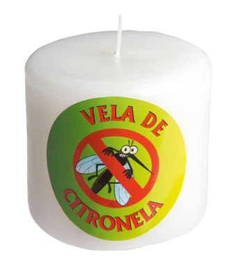 Vela Citronela, Branco, 8x8x7cm