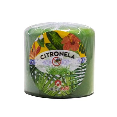 Vela Citronela Cilindrica Verde 8x8x7cm