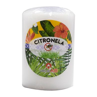 Vela Citronela Cilindrica Branco 6,3x6,3x9cm