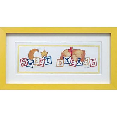 Quadro Decorativo Infantil Urso 19x34cm Amarelo