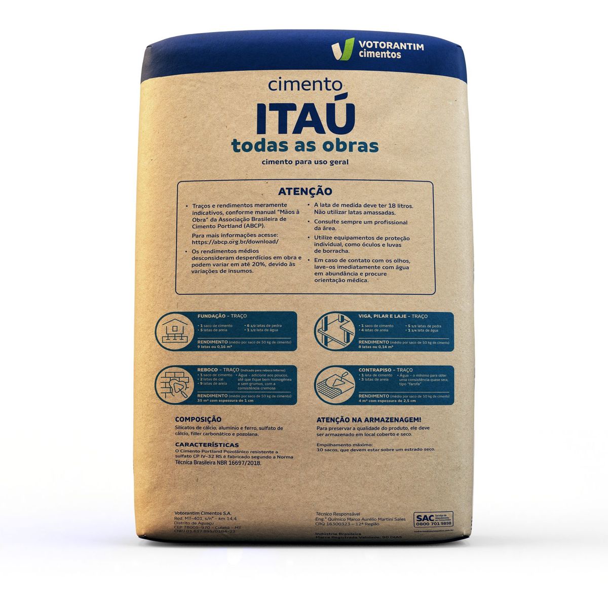 Cimento CP-II-Z-32 Itaú 50Kg, marca Itaú - Foto 2