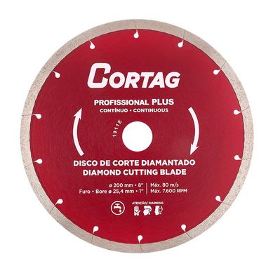 Disco de Corte Contnuo Diamantado 200mm 1809C Vermelho Cortag