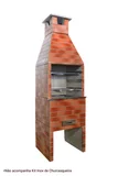 Churrasqueira Revestida, Concreto, Vermelha, 57x51x228cm