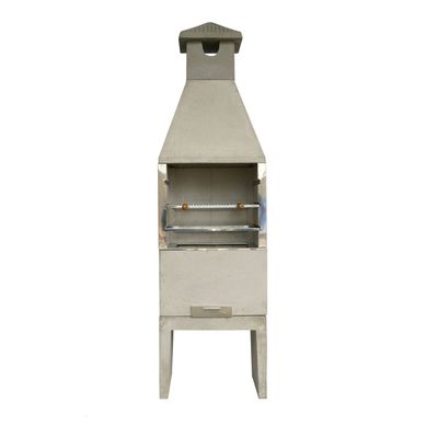 Churrasqueira Lisa Concreto 220x65x50cm Cinza