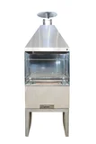 Churrasqueira Vidro, Coifa Inox, Concreto, 85x65x236cm