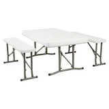 Conjunto Banqueta com Mesa Dobrável 3 Peças