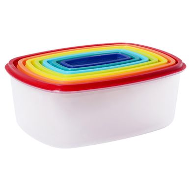 Conjunto Potes Rainbow, Colorido 7 Peas Just Home Collection
