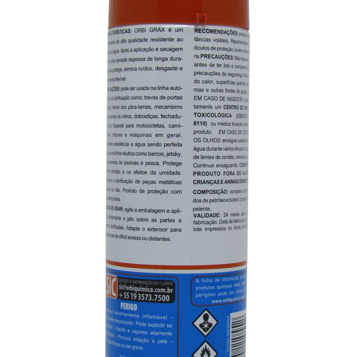 Graxa em Spray 300ml 209g, marca Orbi Química - Foto 2