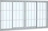 Janela de Correr Alumínio 4 Folhas Com Grade Central 120x200x9,4cm Alumifort