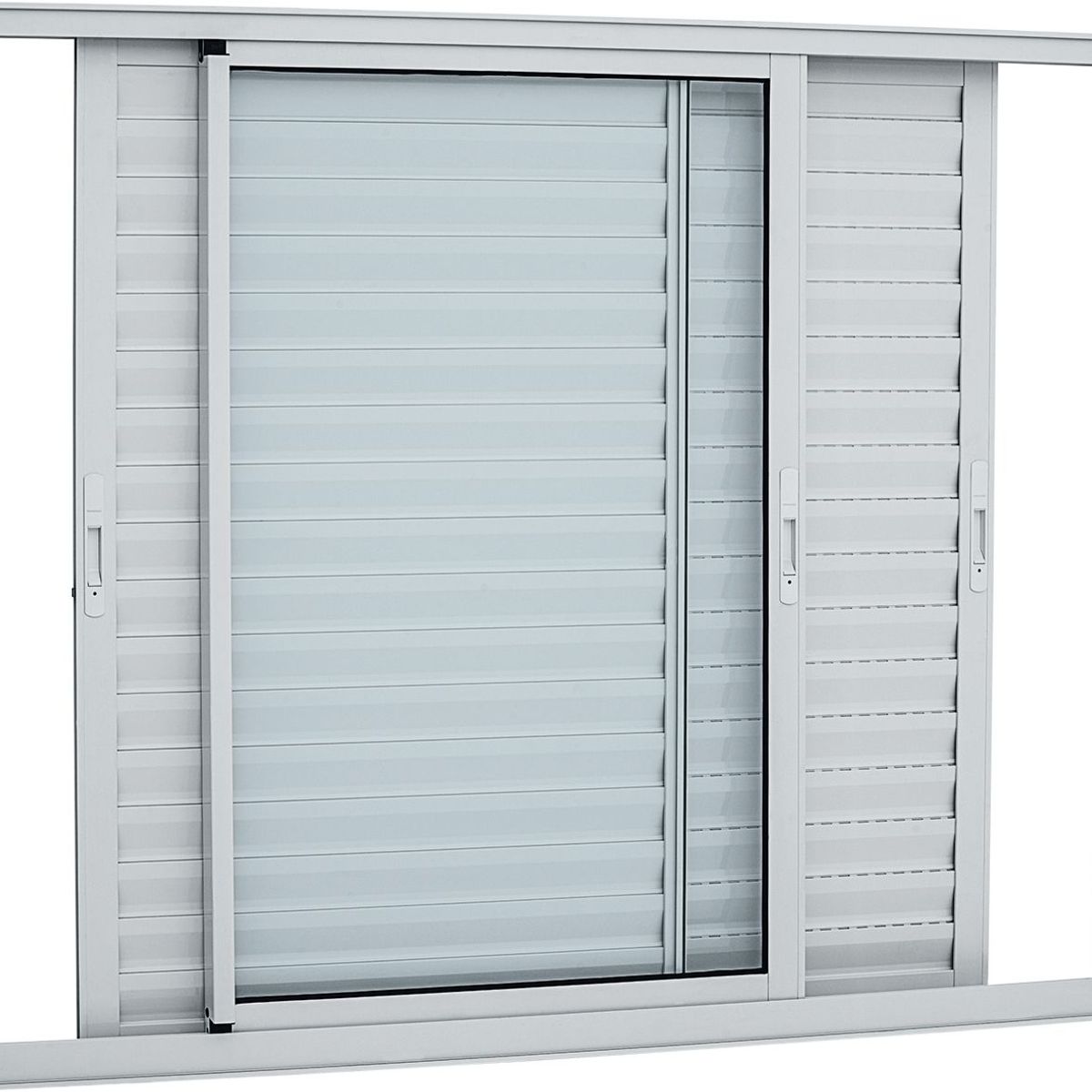 Janela Veneziana Alumínio Branco 3 Folhas 100x150x8,7cm Alumifort, marca Sasazaki - Foto Principal