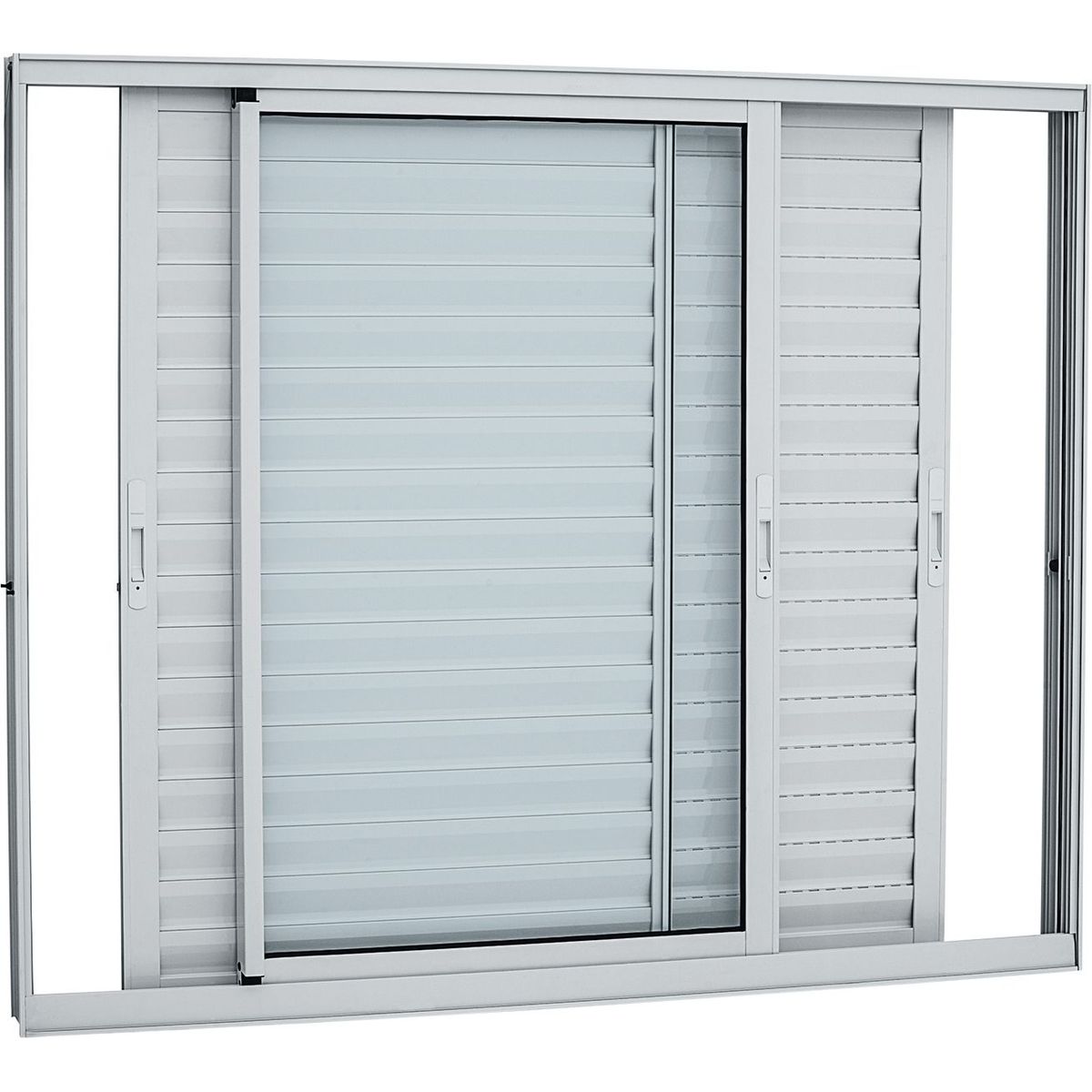 Janela Veneziana Alumínio Branco 3 Folhas 100x150x8,7cm Alumifort, marca Sasazaki - Foto Principal