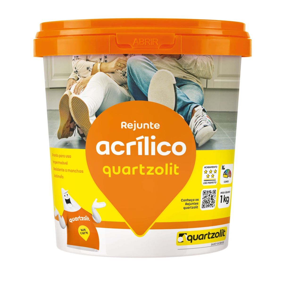 Rejunte Acrílico 1kg Cinza Platina, marca Quartzolit - Foto Principal