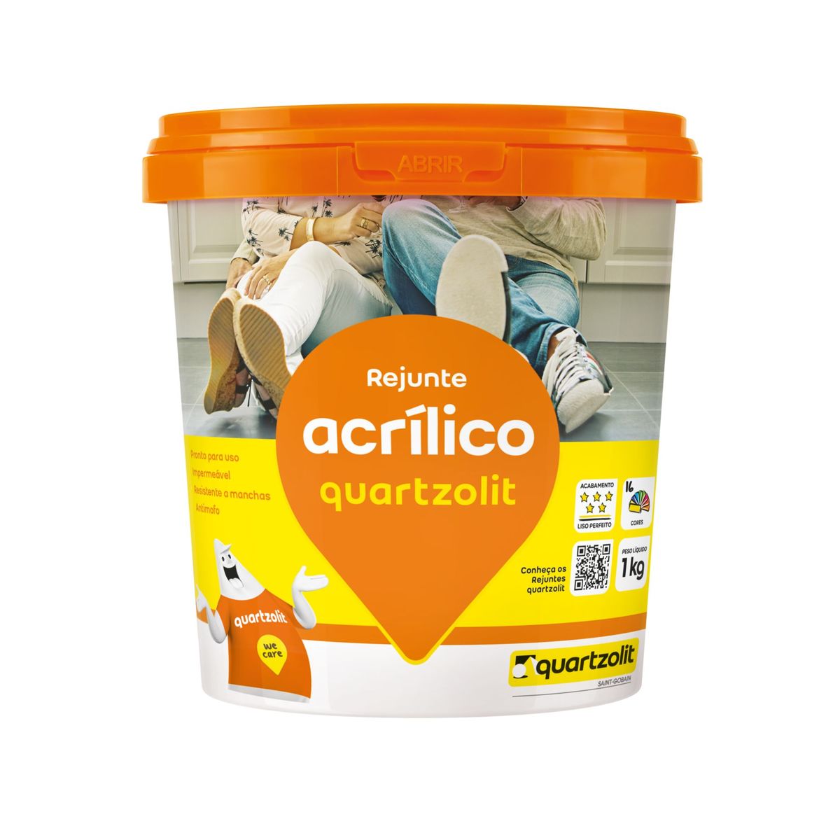 Rejunte Acrílico 1kg Cinza Platina, marca Quartzolit - Foto Principal