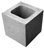 Meio Bloco de Concreto Liso 19x14x19cm Cinza Haman