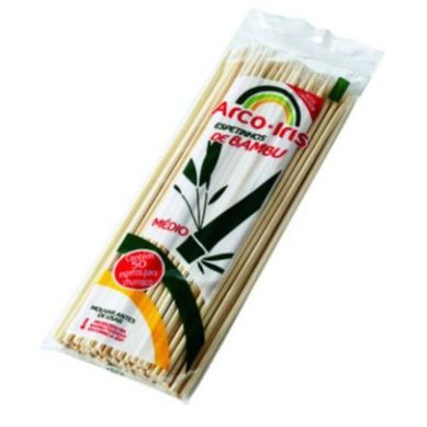 Espeto Bambu Arco Iris com 50 unidades