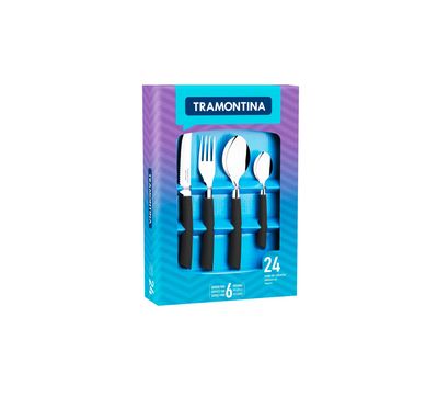 Faqueiro 24 Peas Preto