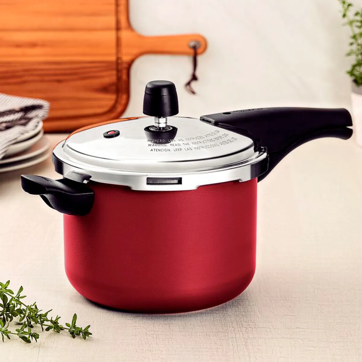 Panela de Pressão Vancouver 4,5L 20cm Vermelho 39,5cmx23,5cmx21cm Tramontina, marca Tramontina - Foto Principal