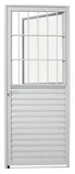Porta Postigo Alumínio Branco  Com Grade Esquerda 215x87x3,15cm Alumifit Sasazaki